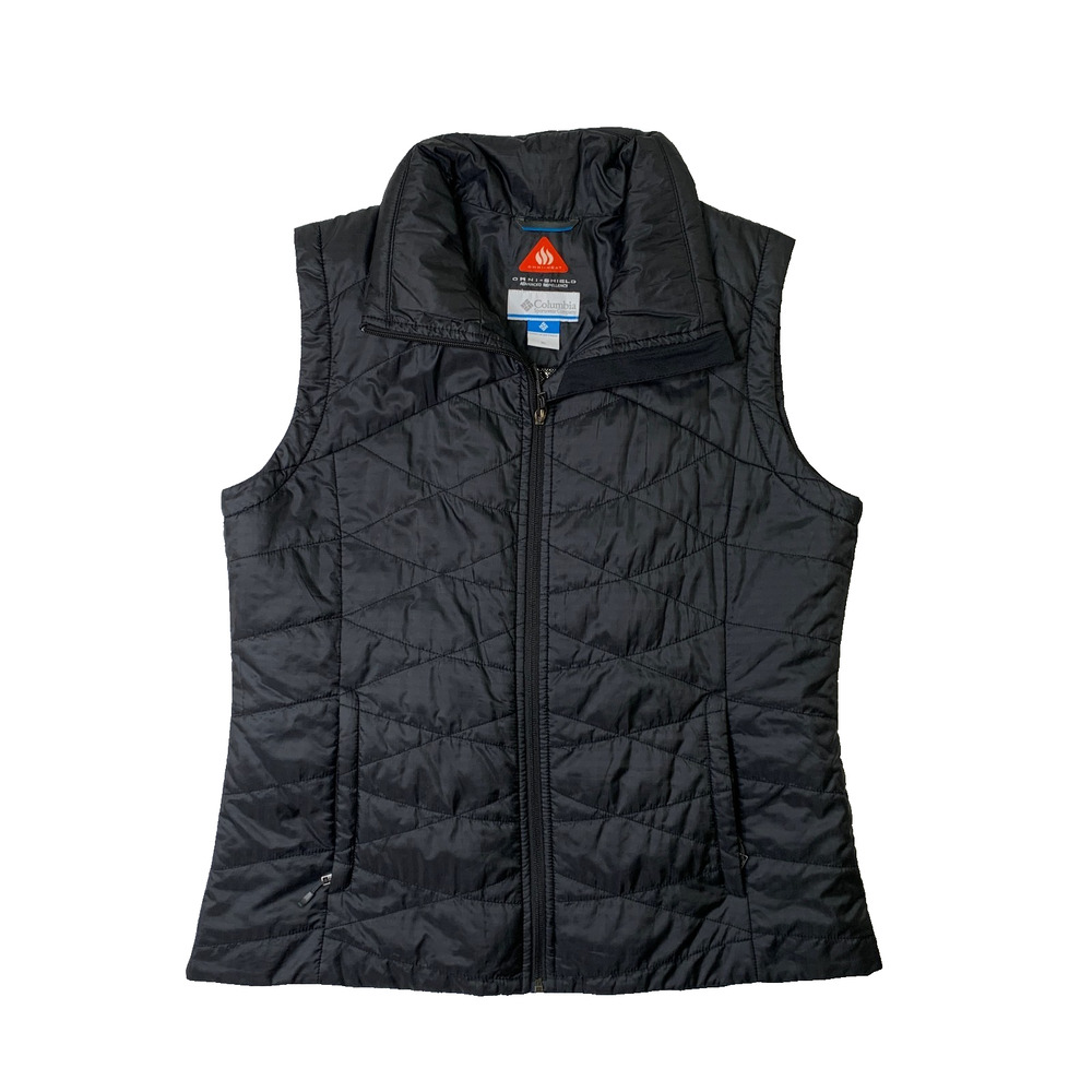 Columbia Vest Womens XL Black Omni Heat Thermal Insulated Omni Shield Full Zip